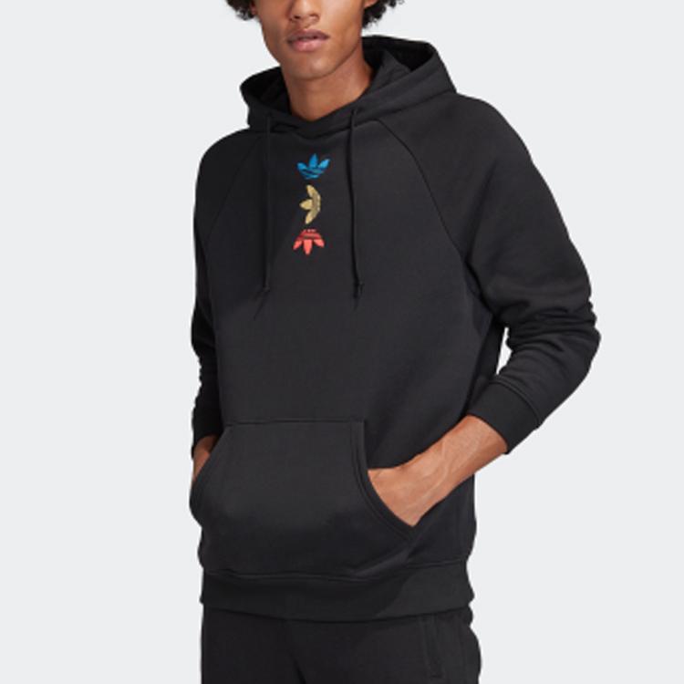 adidas Толстовка Originals Clover Ref/Met с флисовыми мужскими топами, черная FS7348