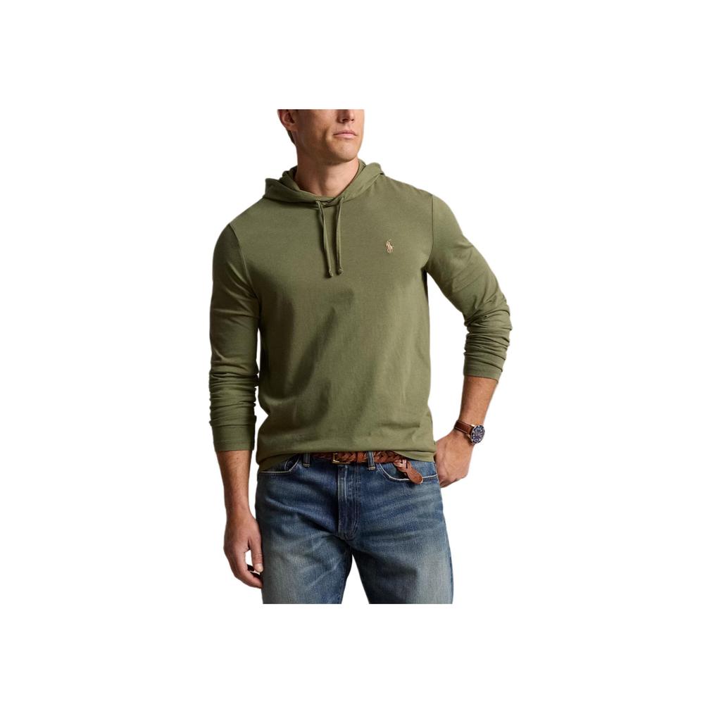 Polo Ralph Lauren SS24 толстовка с капюшоном и вышивкой, длинный рукав, мужская толстовка, зеленый цвет 710847203055