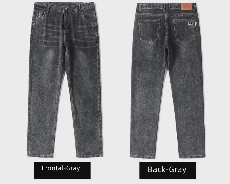 Мужские классические эластичные прямые джинсы — удобные, модные, облегающие, универсальные, повседневные брюки