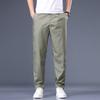 Мужские брюки из хлопка, повседневные эластичные мужские брюки, мужские длинные прямые, высокое качество, 4 цвета, брючный костюм больших размеров 42, 44, 46 CY6236
