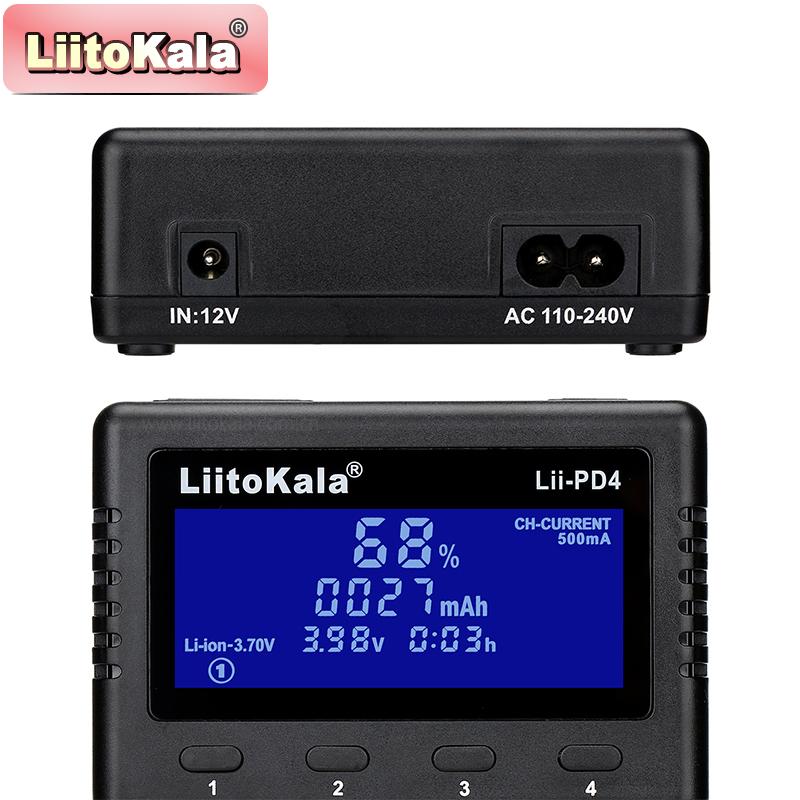 LiitoKala Lii-PD4 Сетевое PD-зарядное устройство LCD Быстрая зарядка 4 отсека для LiFePO4 3,2 В 21700/18650/AA/AAA Многоуровневая защита Автоопределение