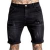 Мужские джинсовые шорты, рваные джинсовые шорты с рваными дырками, рваные эластичные джинсы с потертостями