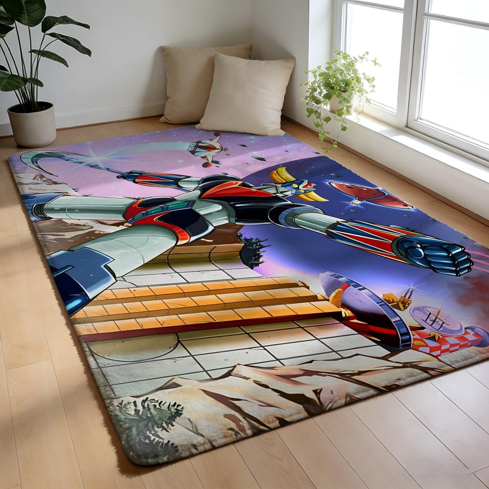 U-Ufo Robot Goldrake Floor Mat Soft Flannel Floor Mat Non-Slip Absorbent Rug For Home Bedroom Bathroom