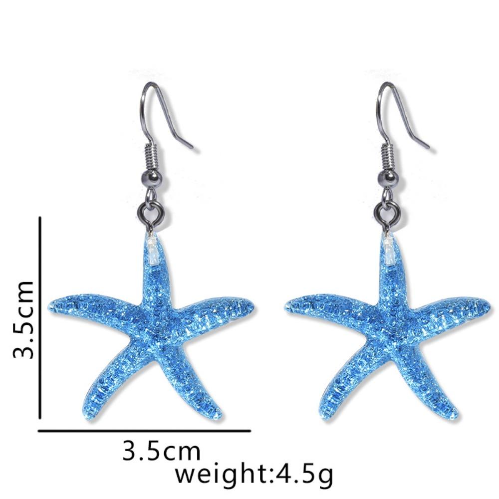 Bohemian Starfish Earrings Pendant Exaggerated Earrings Jewelry Gifts Starfish Ear Stud  Women
