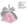 Pink Glitter Christmas Ornaments Acrylic Bow/Bell/Tree/Ballerina Hanging Decorations for Xmas Tree Holiday Party Decor