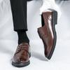 Brogue Men's Formal Leather Shoes Trendy Youth Design Style Outdoor Leisure Business Party Daily Office Wedding Shoes 38-46