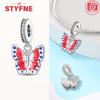 New Silver 925 Blue Dragonfly Butterfly Charms Beads Fit Bracelet for Women DIY Fine Jewelry Accessories Beads Gifts