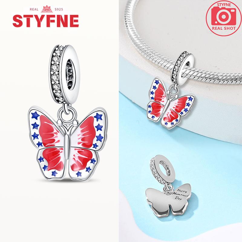 New Silver 925 Blue Dragonfly Butterfly Charms Beads Fit Bracelet for Women DIY Fine Jewelry Accessories Beads Gifts