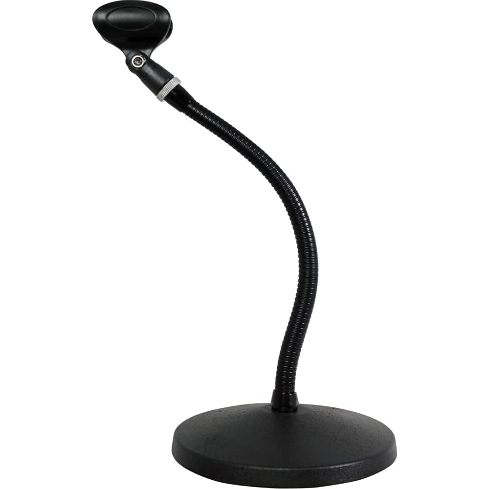 KC Gooseneck Tabletop Microphone Stand, Black, MDS-3BK