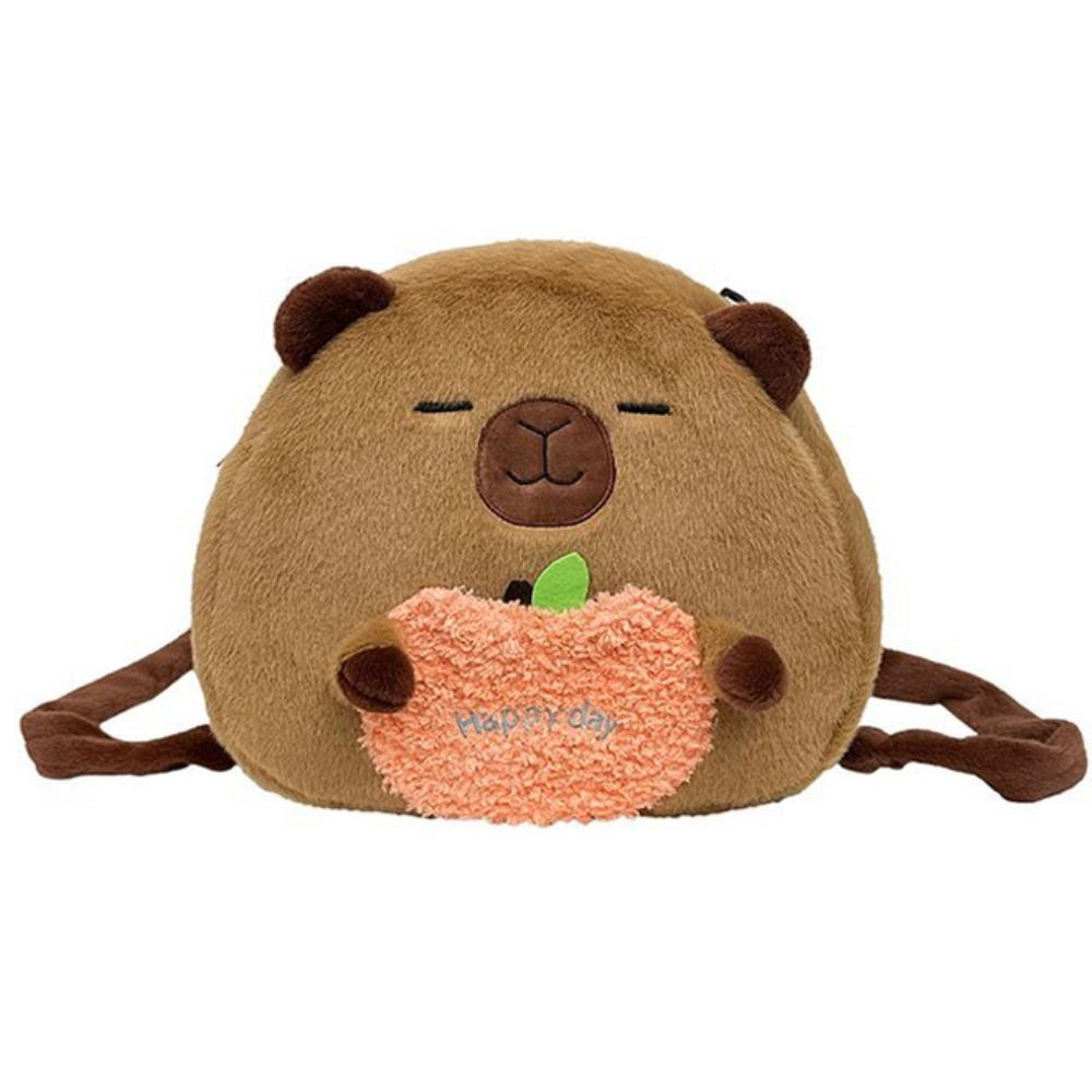 Soft Capyabra Plush Bag Plush Cartoon Doll Bag Storage Bag Capyabra Backpack  Girls