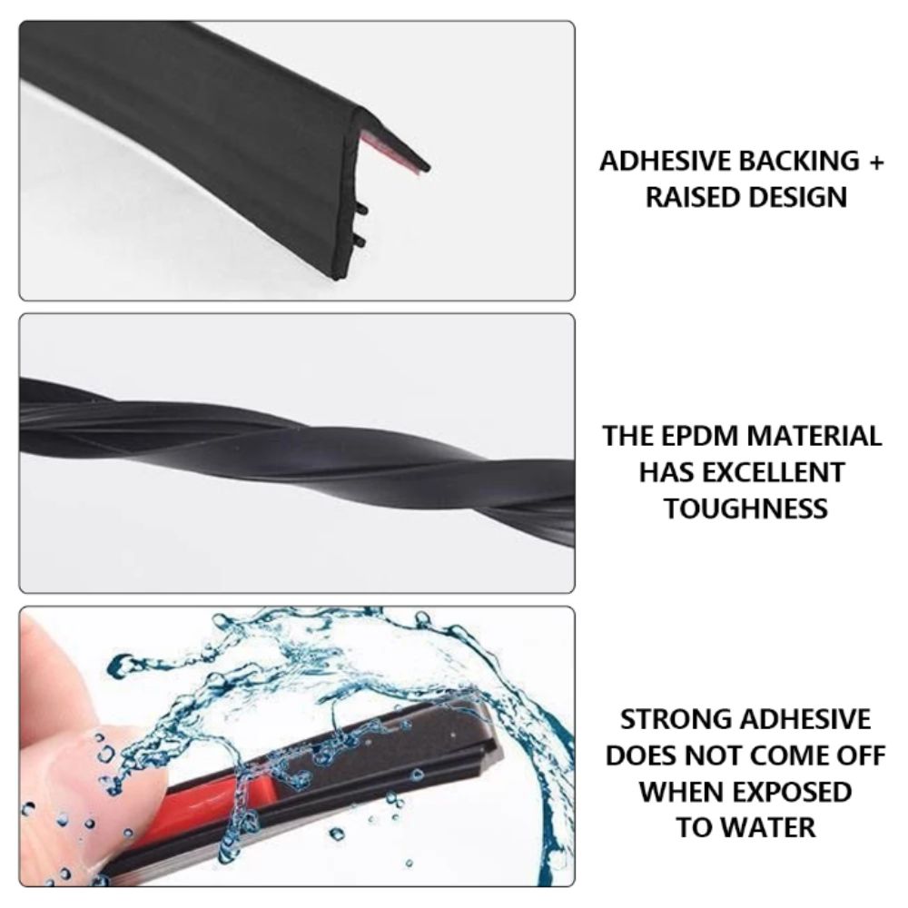Universal Fit Car Rubber Sealing Strips V-Shape Design Noise Insulation Strip Rainproof Seal