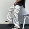 Мужские брюки карго однотонные в хип-хоп стиле свободного кроя с множеством карманов эластичной талией мужские брюки повседневная одежда