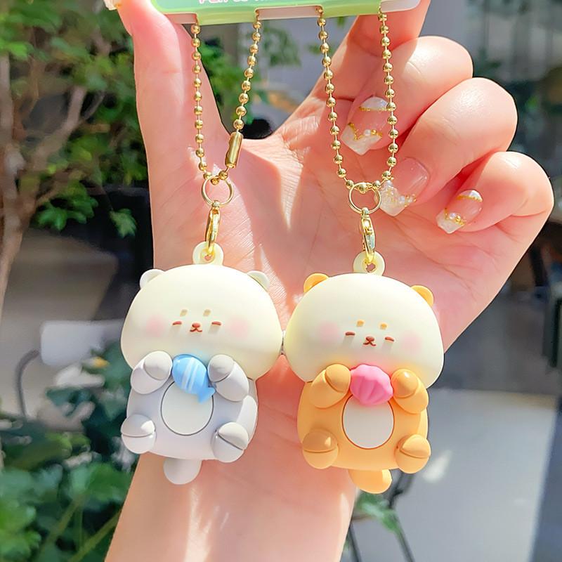 Adorable Miniature Animal Couple Magnetic Keychain Pendant Cute Gift For Collectors