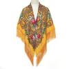 Ethnic Russian Print Tassel Shawl & Cardigan Scarf - High-End Dual-Use Square Design