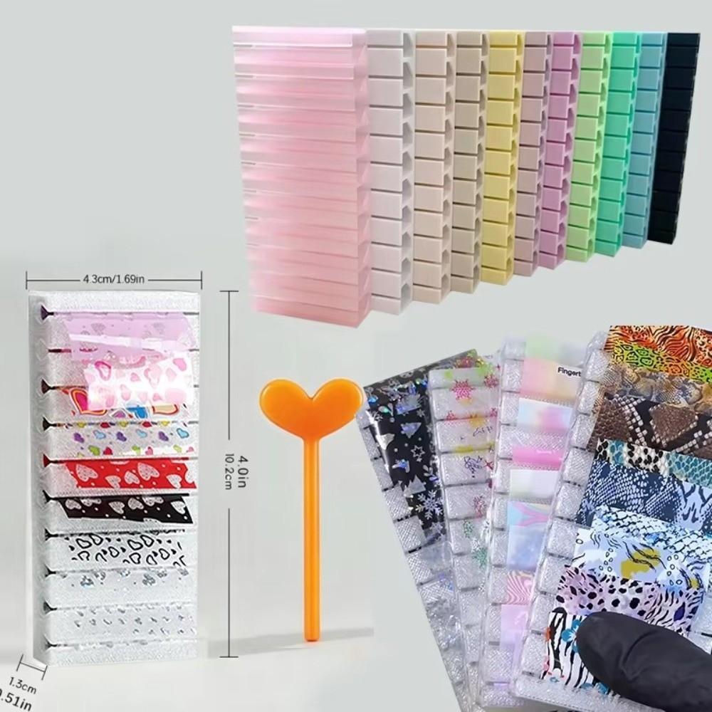 Colorful Nail Foils Storage Box 3D Foil Storage Box Nail Transfer Paper Storage Box Salon Use