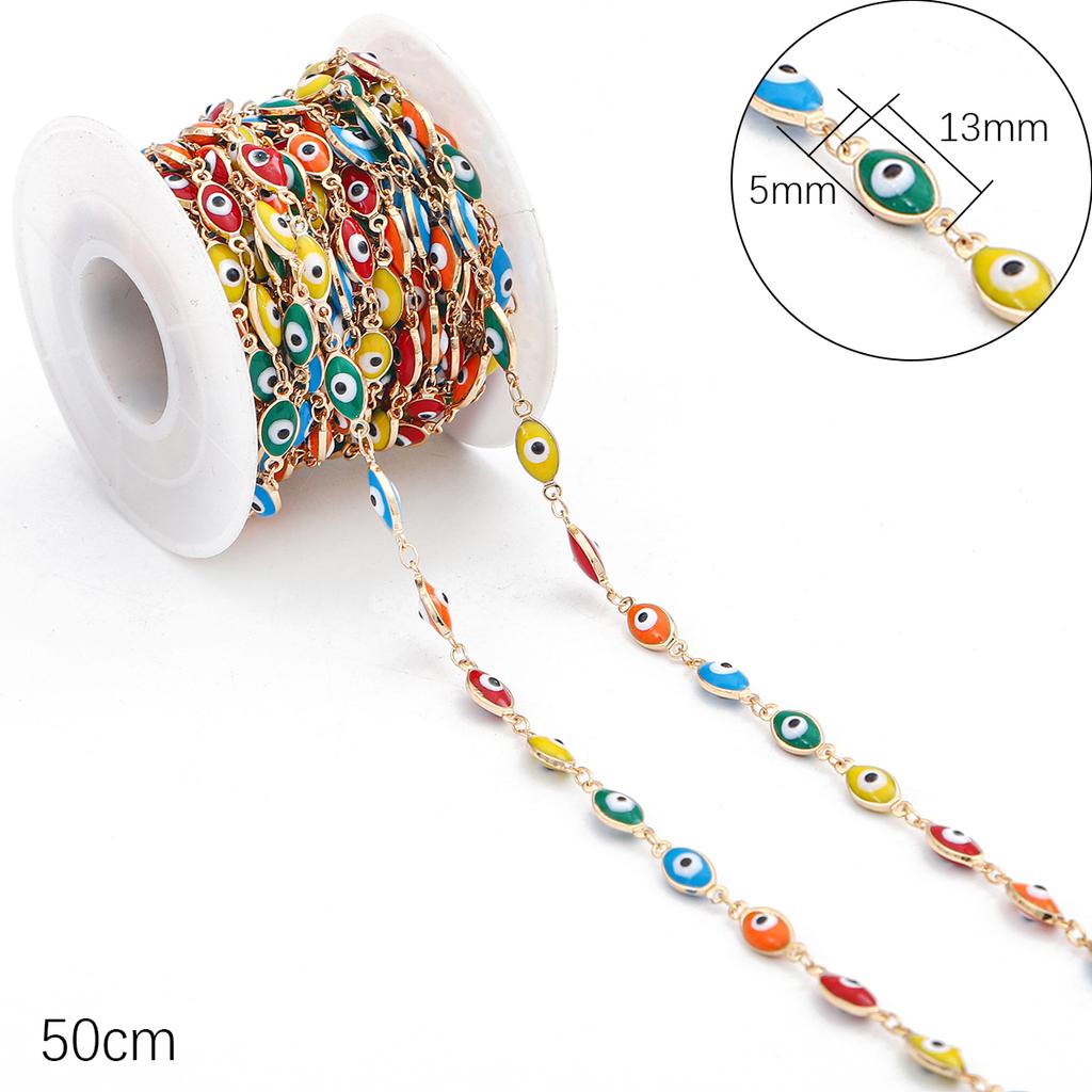 50 см, цепочка ручной работы, цветок ромашки, сглаз, стразы, цепочка из бисера с кристаллами для ожерелья, браслета, сделай сам, фурнитура для изготовления ювелирных изделий