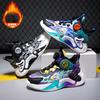 Children's Basketball Shoes 2025 Autumn and Winter Velvet Boys' Sports Shoes Non-slip Middle and Older Boys' Running Shoes Rotating Buckle