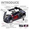 1/18 Pagani Alloy Sports Car Model Diecast Metal Racing Car Model Simulation Sound and Light Pull Back Children's Toy Boys Collection Decorations Gift