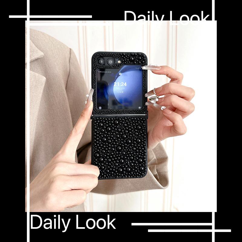 Жемчуг во весь экран Подходит для чехла для мобильного телефона Samsung Zflip5 Galaxy ZFlip6 4 3 Складной защитный чехол