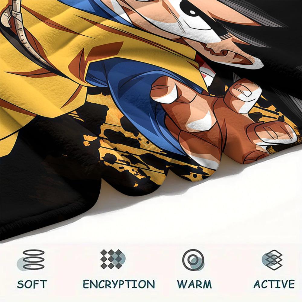 1PC Son Goku Patterned Flannel Blanket Suitable For All Seasons For Home Decor Warmth And Comfort Gifts Holiday Present