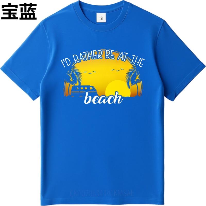 Fashionable Boys Summer Tshirt Id Rather Be At The Beach Short Sleeve Breathable ONeck For Him Tee Shirt Brand Teeshirt