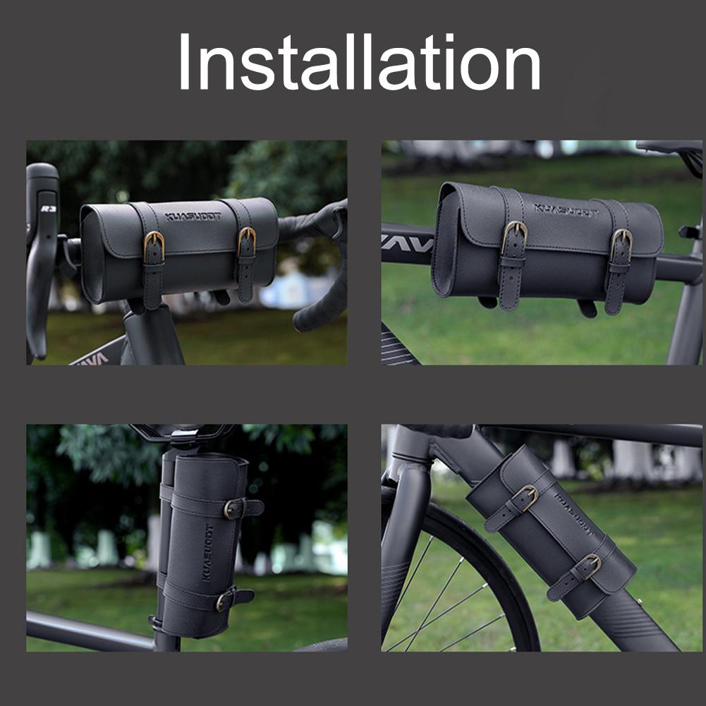 Motorcycle Saddle Storage Bag Leather Bicycle Front Fork Tail Tool Bag Large Capacity Riding Vintage Bike Bag Bike Accessories