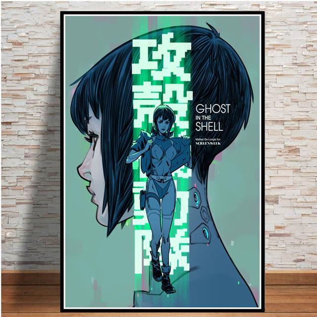 Ghost In The Shell Fight Police Future Sci-Fi Poster and Prints Japan Anime Canvas Printing Wall Art Picture for Room Home Decor