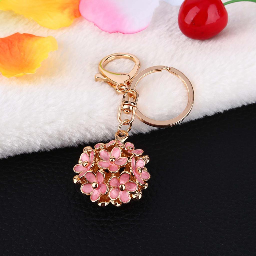 Cute Crystal Rhinestone Flower Keyring Keychain Charm Pendant Bag Purse Car Gift
