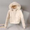 White Down Coat Short Parkas Puffer Jacket Fur Coat Women Winter Casual