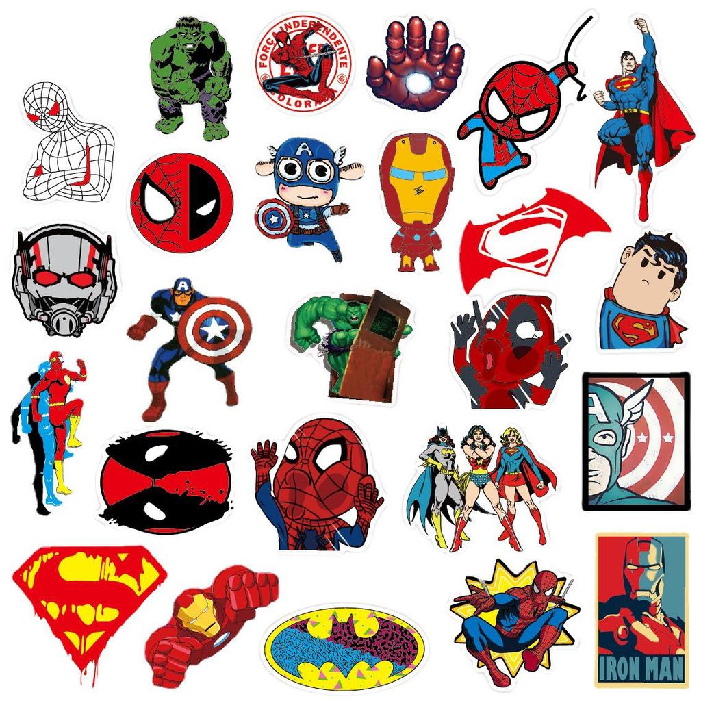 50 Водонепроницаемых Мультяшных Наклеек Супермена для Украшения Блокнота, Стакана для Воды и Чемодана