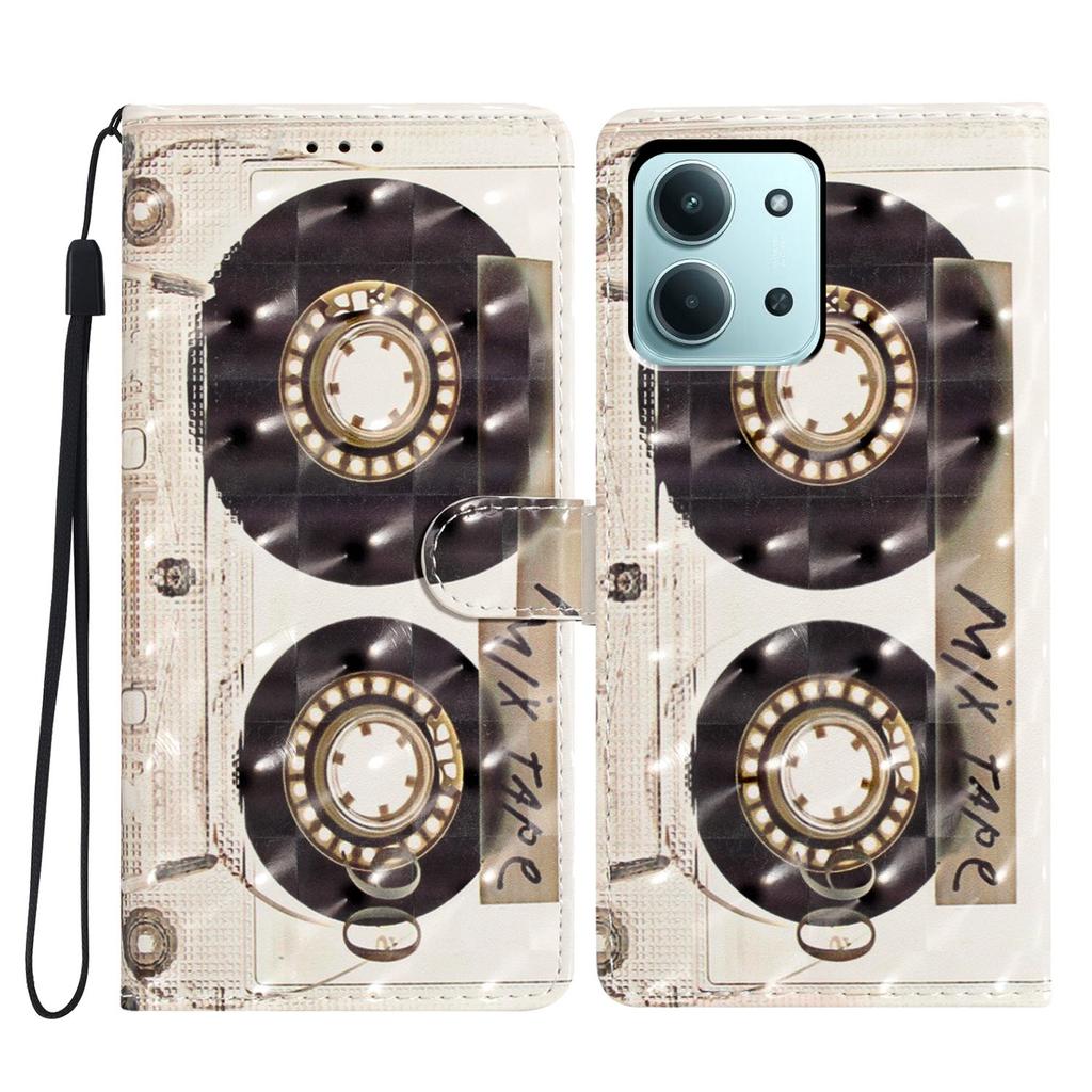 Для Xiaomi Redmi 15C 4G (Глобальный) (171 мм)/Чехол для Poco C85 4G Кожаный кошелек Чехол для телефона 3D печать рисунка