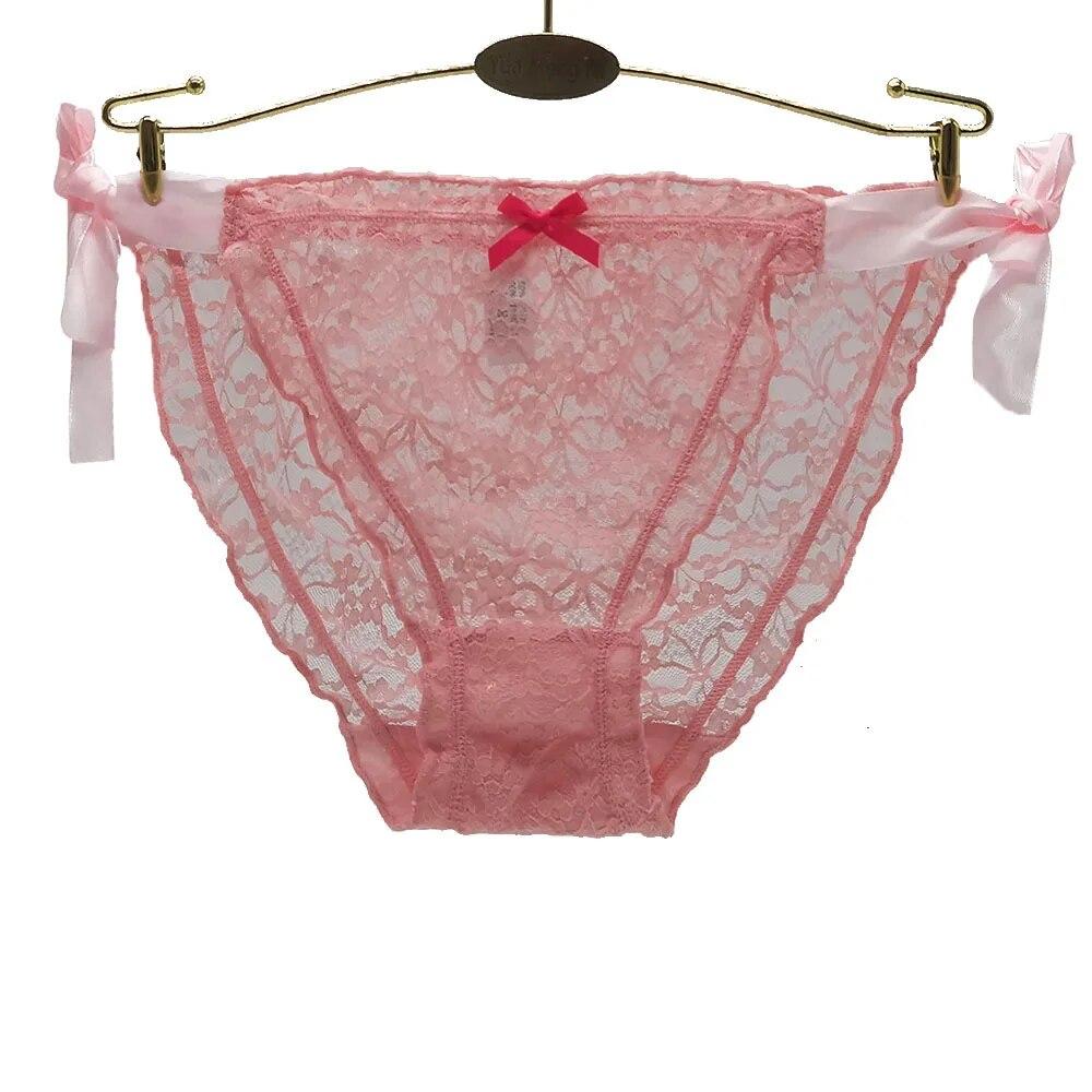 Woman Underwear Sexy Lace Panties Briefs Breathable Transparent Underpants Female Knickers 6 Pcs/set