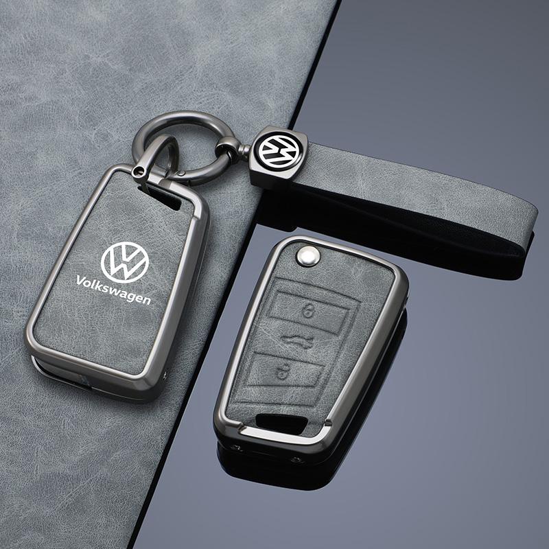 2026 Hot For VW VOLKSWAGEN Zinc Alloy Leather Car Remote Key Case Cover Protector Holder Shell Fob For VW Volkswagen Golf 7 MK7