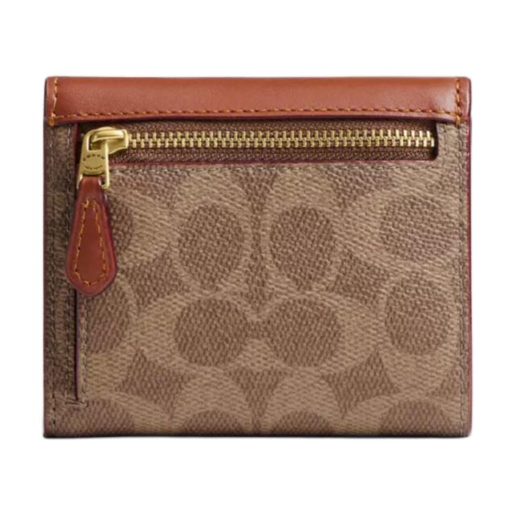 Coach 11 Мила Иконический кошелек с клапаном Женский кошелек Коричневый Карамель CAT56-B4XHG