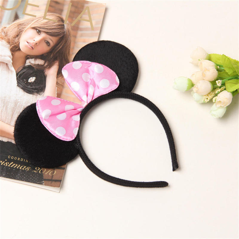 Favors Bows Knot Hair Hairbands Baby Girls Ears Headbands Lovely Pink Mom Party Ears Lovely Boys Mickey Minnie Black Accessories
