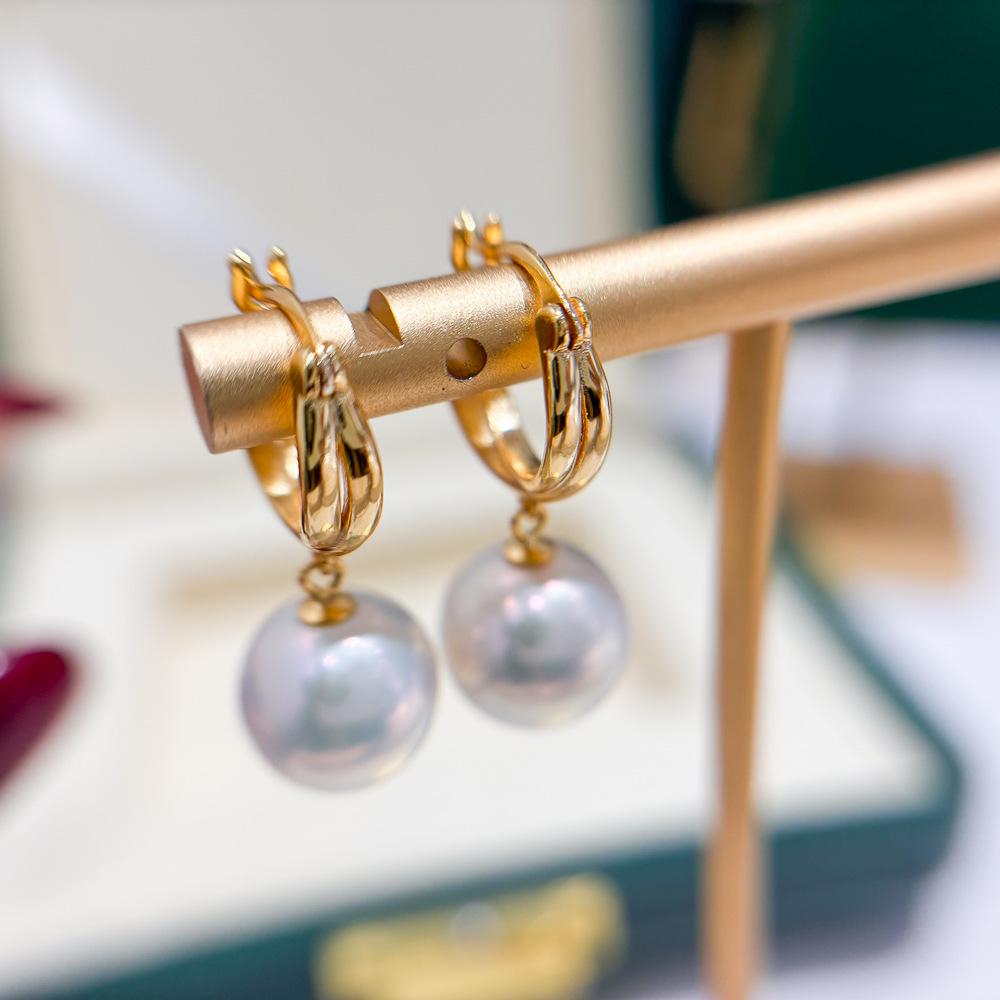 S925 Sterling Silver Stud Earring Mounts for DIY Fashion Pearl Accessories, Ear Cuffs Fit 9-15mm Round Pearls