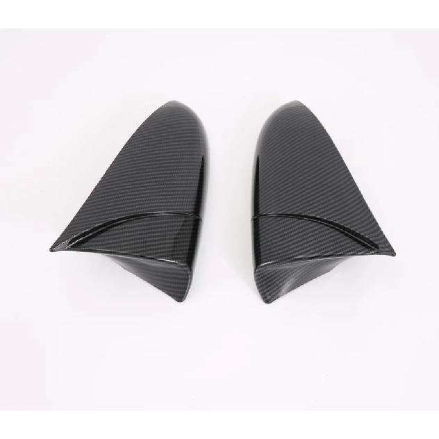 For Hyundai i20 i20N BAYON ABS Carbon Black Side Door Rearview Mirror Cover Trims Sticker Car Accessories