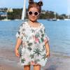 Children Girls Smock Beach Clothes Plant Flower Printed Kids Tops
