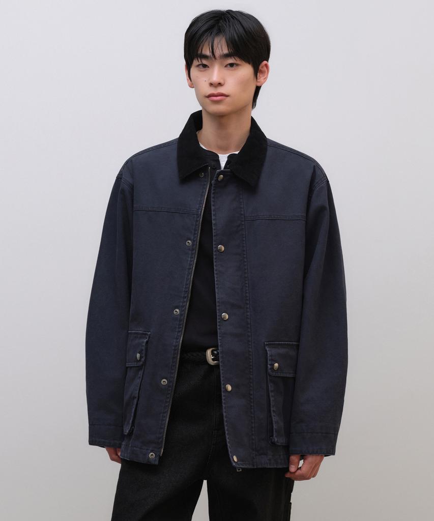 Musinsa Standard Pigment Canvas Hunting Jacket [Navy]