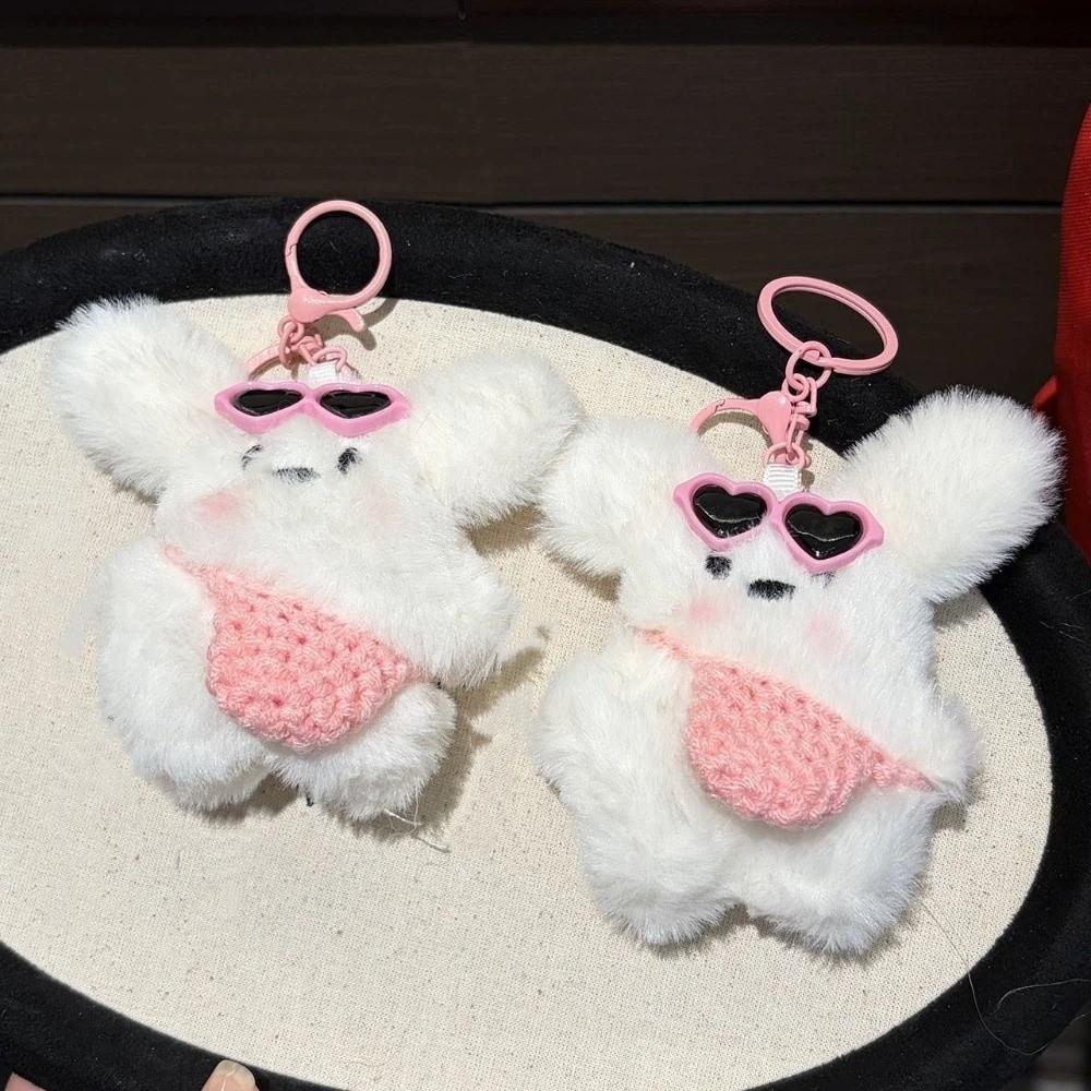 Kawaii Plush Rabbit Keychain Soft Car Key Ring Fashion Plush Keyring Birthday Gift