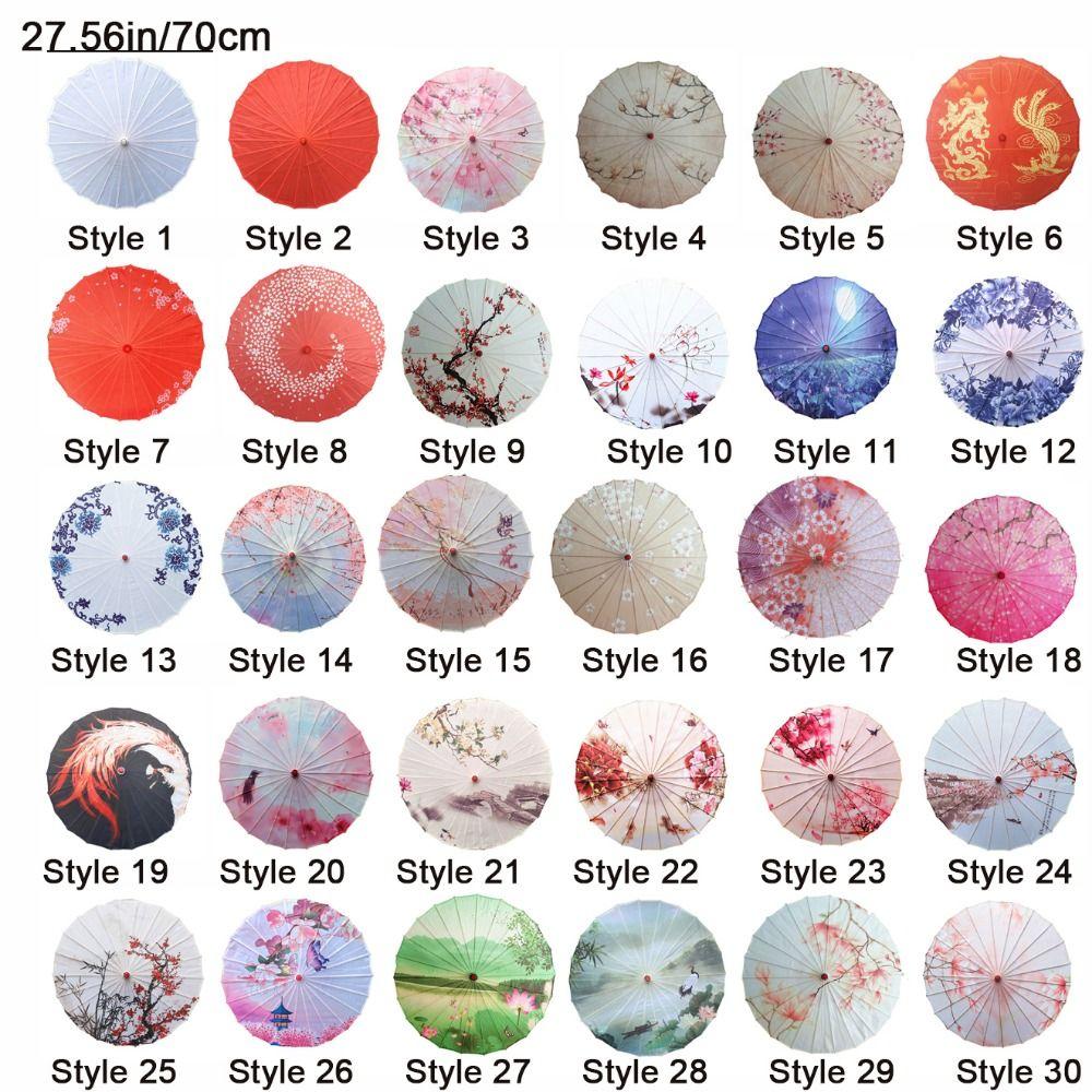 Waterproof Silk Cloth Women Umbrella Rain Proof Costume Parasol Flower Oil Paper Umbrella Party