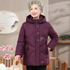 Ronghua Women's Mid-Aged Hooded Thick Duck Down Winter Coat
