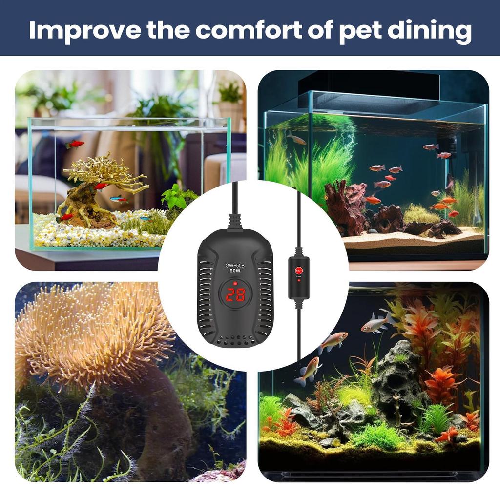 Aquarium Water Heater Submersible Constant Temperature Heating Device Electric Aquarium Heater For Home Office Apartment