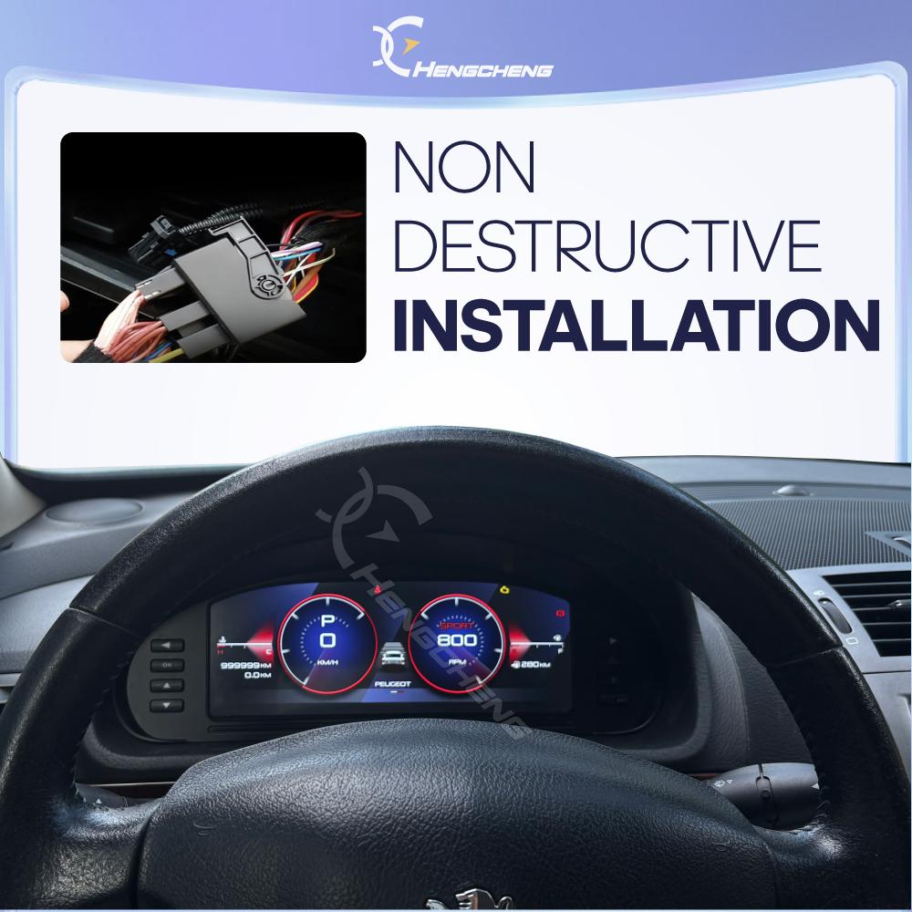 Для Peugeot 407 407SW 2004-2010 Цифровая приборная панель Панель приборов Спидометр Plug and Play Беспроводной CarPlay