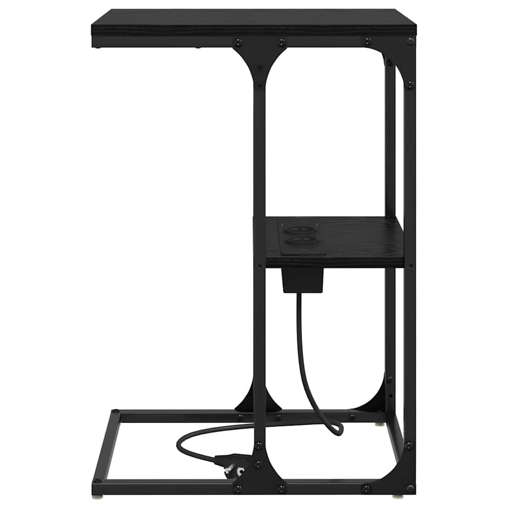Nightstand Black Oak Look 41.5 x 26 x 60.5 cm