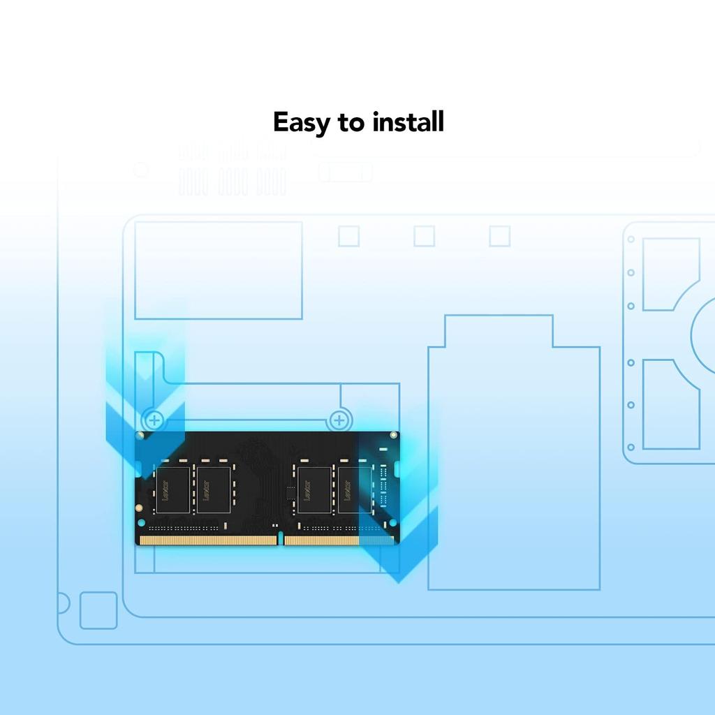 Lexar 16GB DRAM Light User DDR4 3200 MHz SODIMM Laptop Memory Performance Upgrade LD4AS016G-B3200GSST