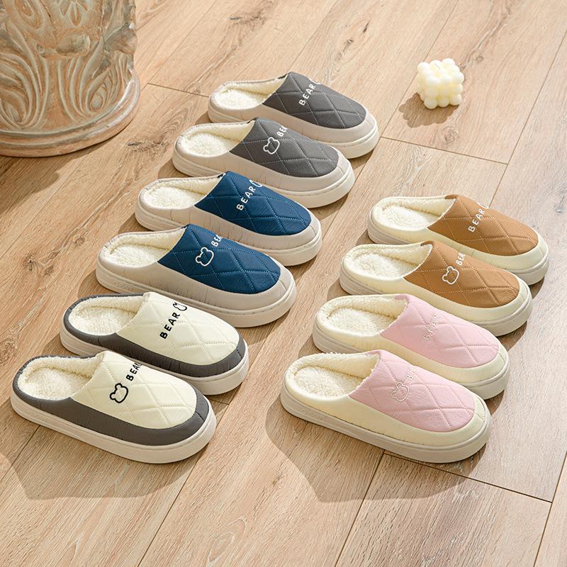 Cotton Slippers Autumn and Winter Bags and Home Indoor Home Thick-soled Warm Home Wool Cotton Shoes Thickened Warm
