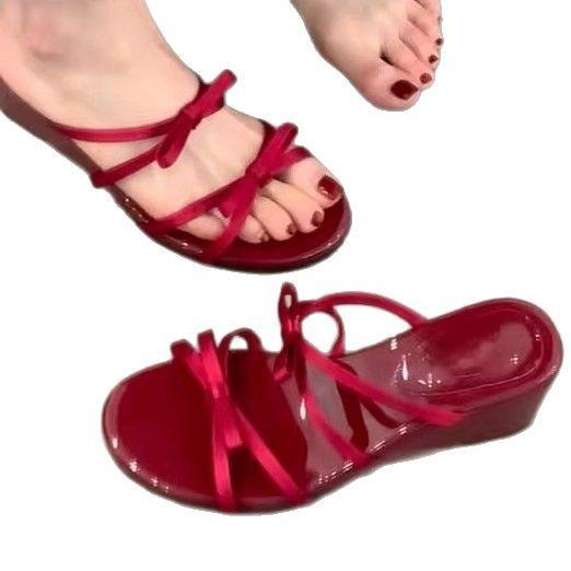 Босоножки с бантом, женская летняя одежда 2025 года, новые французские потрясающие туфли на высоком каблуке с эффектом феи и ветра