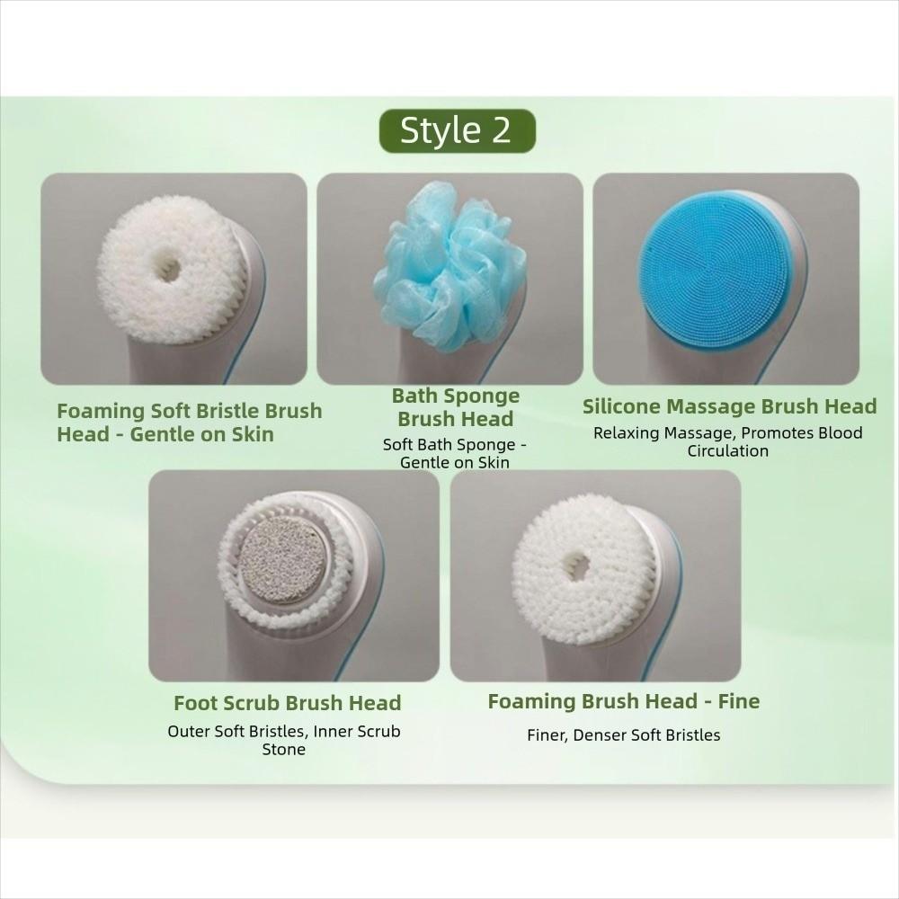 Long Handle Electric Bath Brush Portable Back Rub Bath Brush Soft Hair Bath Brush Dorm Room