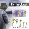 60/75Pcs Fishing Lure Hooks Kit Super Sharp Rustproof Corrosion Resistant Portable Freshwater Metal Hooks Fishing Jig Set